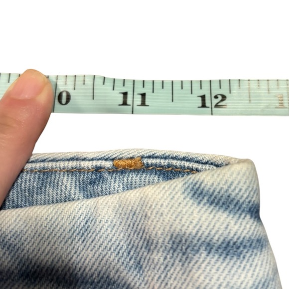 Good American Good Boy Flare Jeans Distressed Hem Slit Light Wash‎ Size 0 NWT - Picture 10 of 14